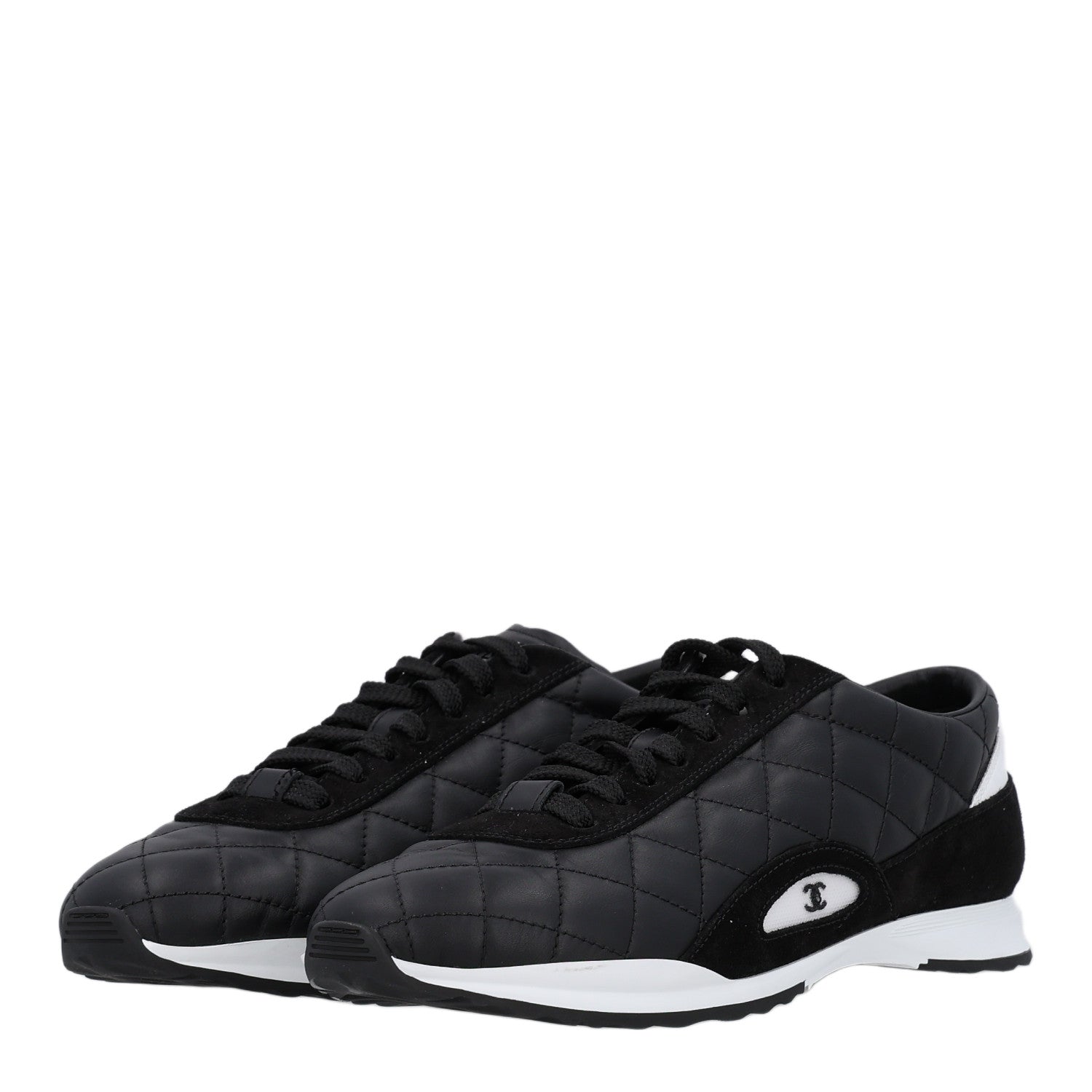 Chanel Suede Calfskin Quilted Sneakers 36.5 Black 7 of 12