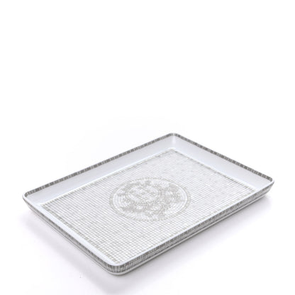 Hermes Porcelain Mosaique Au 24 Sushi Plate Platine 5 of 6