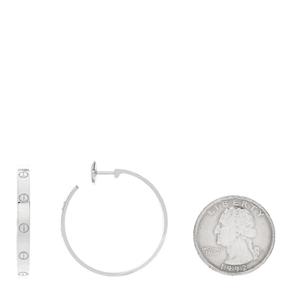 Cartier 18K White Gold Large LOVE Hoop Earrings 2 of 5