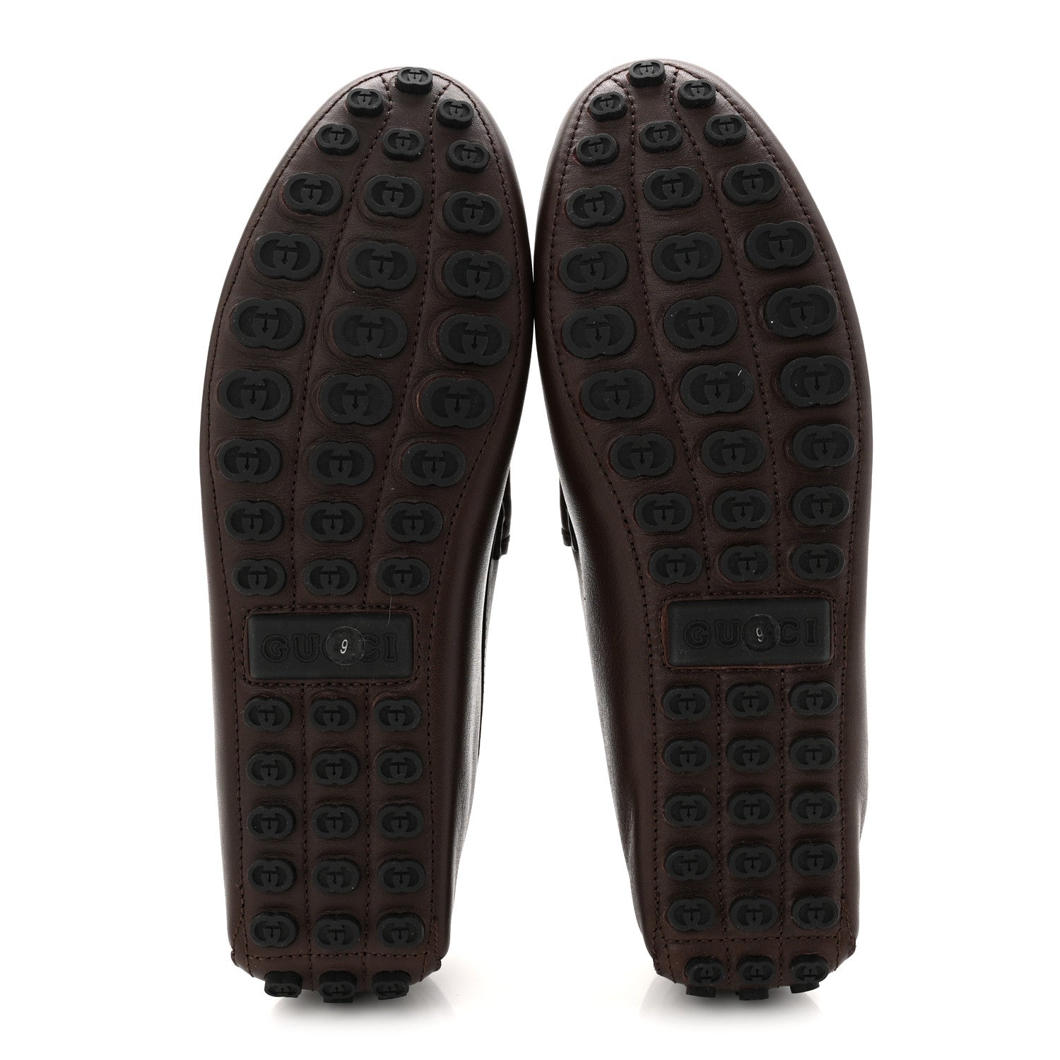 Gucci Soft Clove Calfskin Mens Horsebit Driver Loafers 9 Cocoa 6 of 8