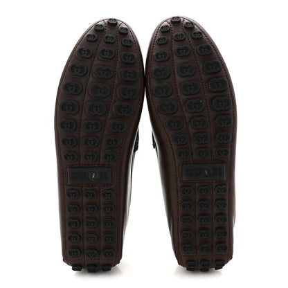 Gucci Soft Clove Calfskin Mens Horsebit Driver Loafers 9 Cocoa 6 of 8