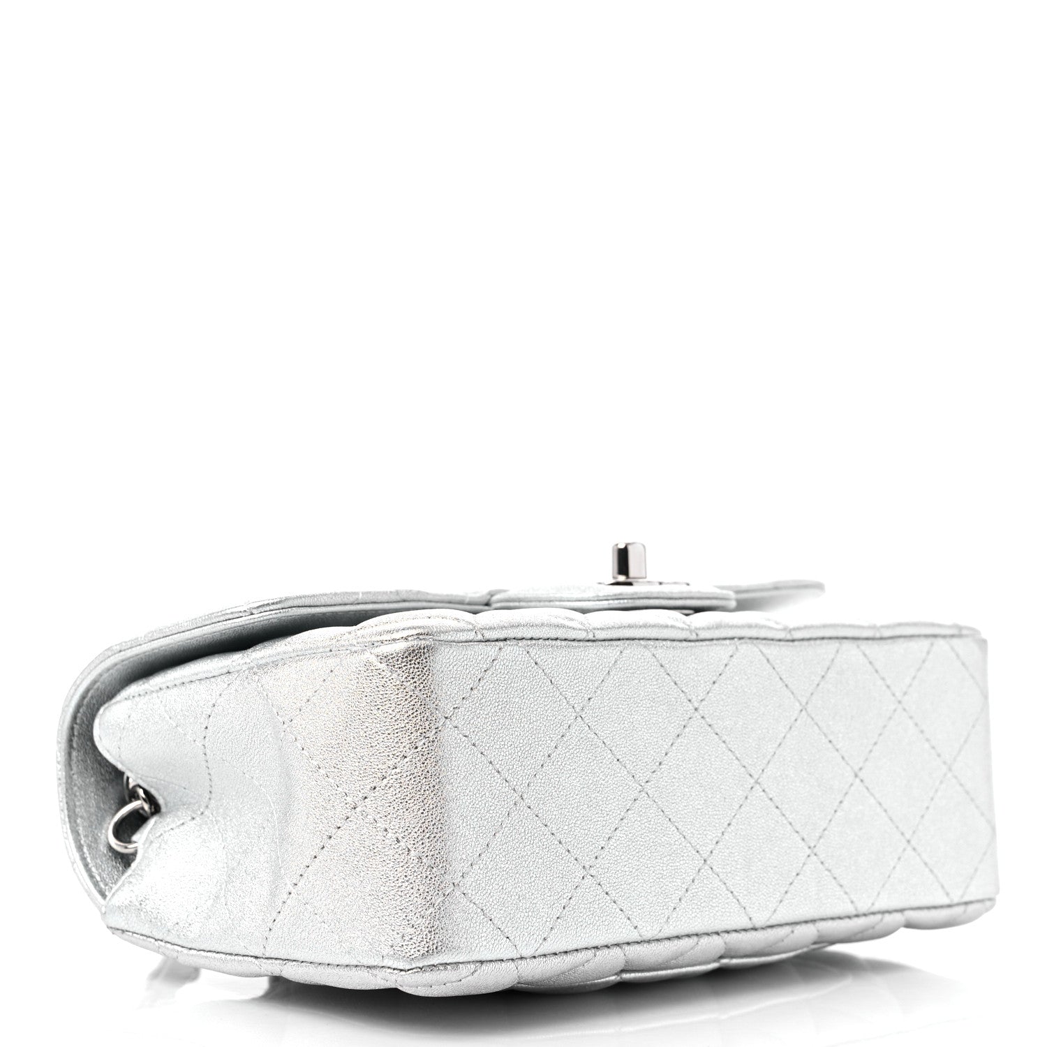 Chanel Metallic Lambskin Quilted Mini Rectangular Flap Silver 4 of 9