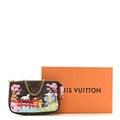 Louis Vuitton Monogram 2021 Christmas Animation Japanese Garden Mini Pochette Accessories  Wisteria Pink 12 of 12