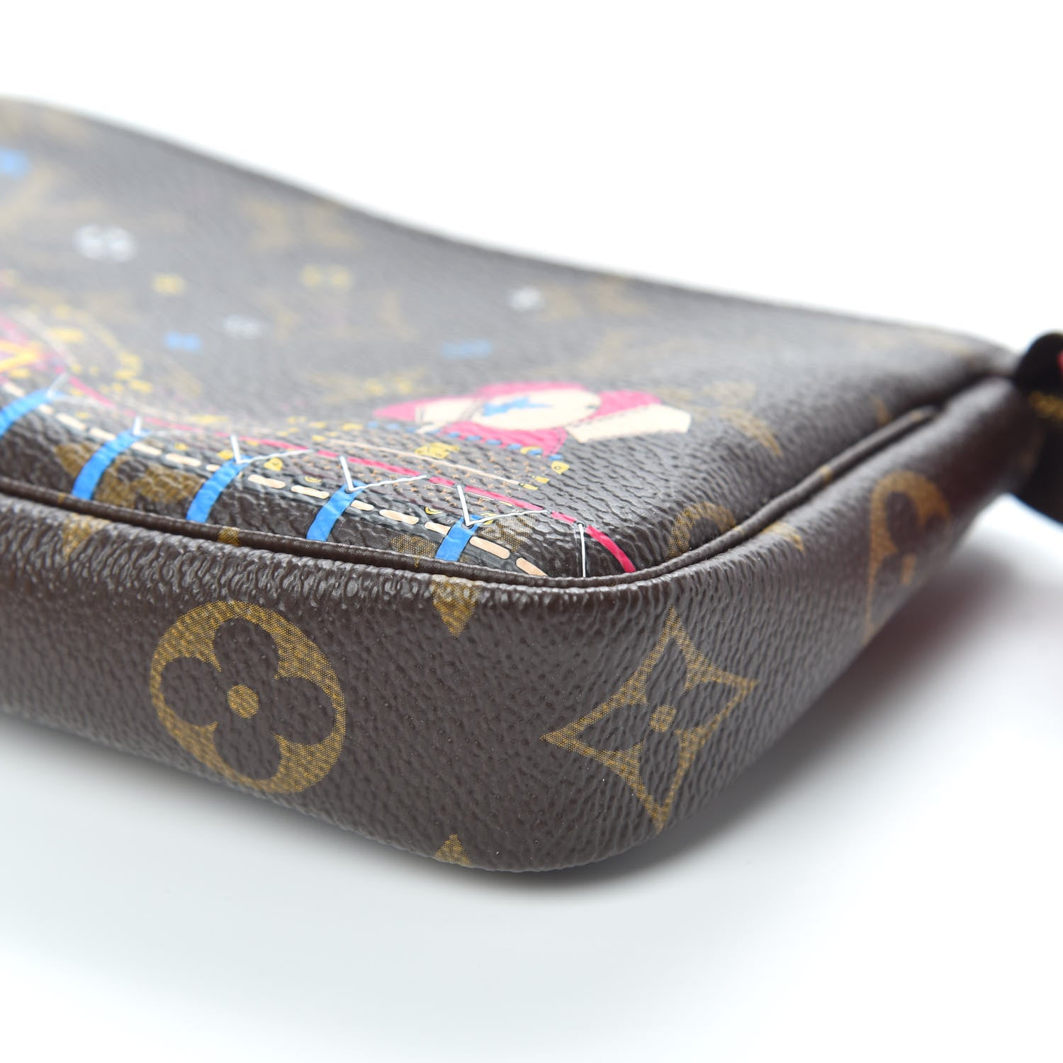 Louis Vuitton Monogram 2020 Christmas Animation Roller Coaster Mini Pochette Accessories Pivoine 9 of 10