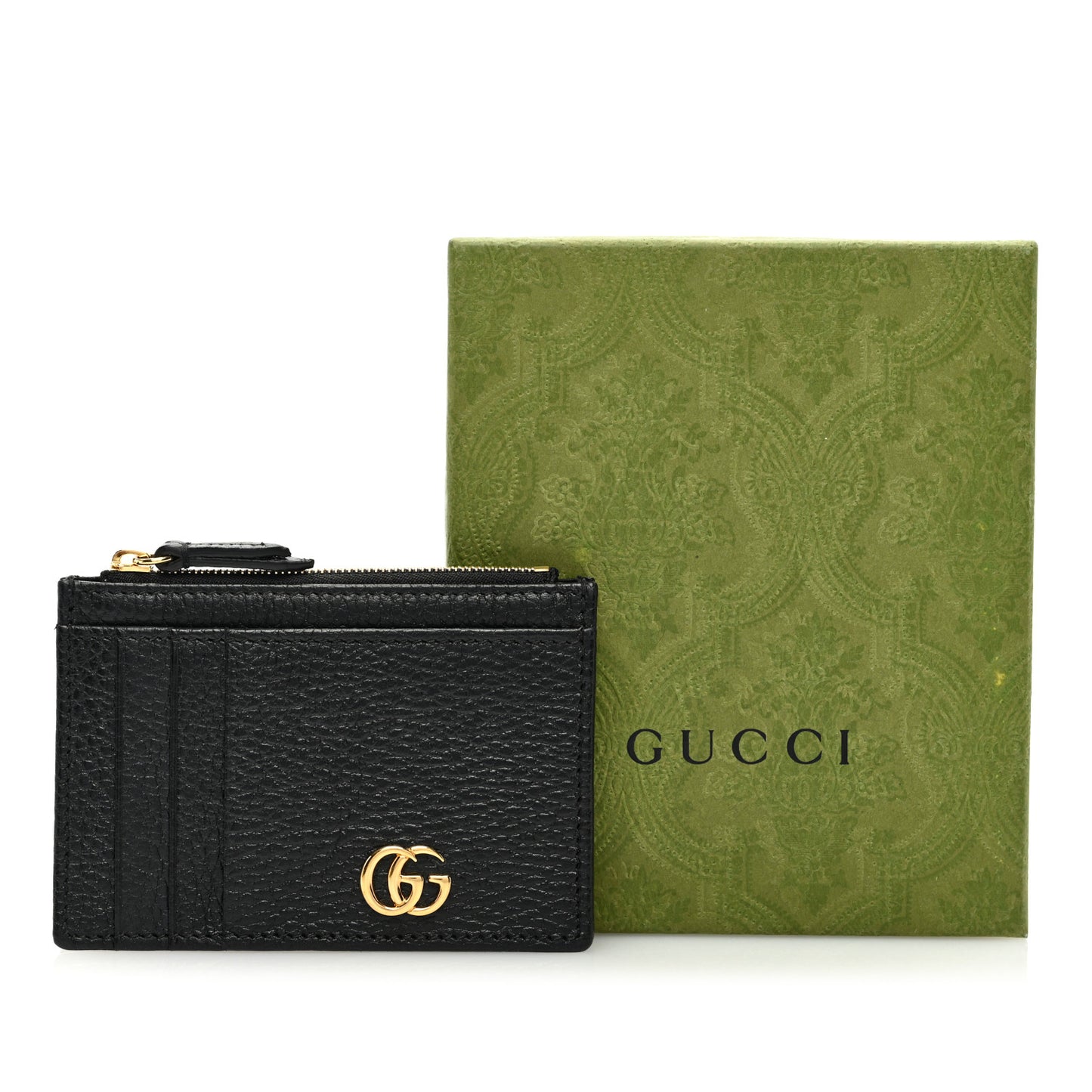 Dollar Calfskin GG Marmont Coin Case Card Holder Black