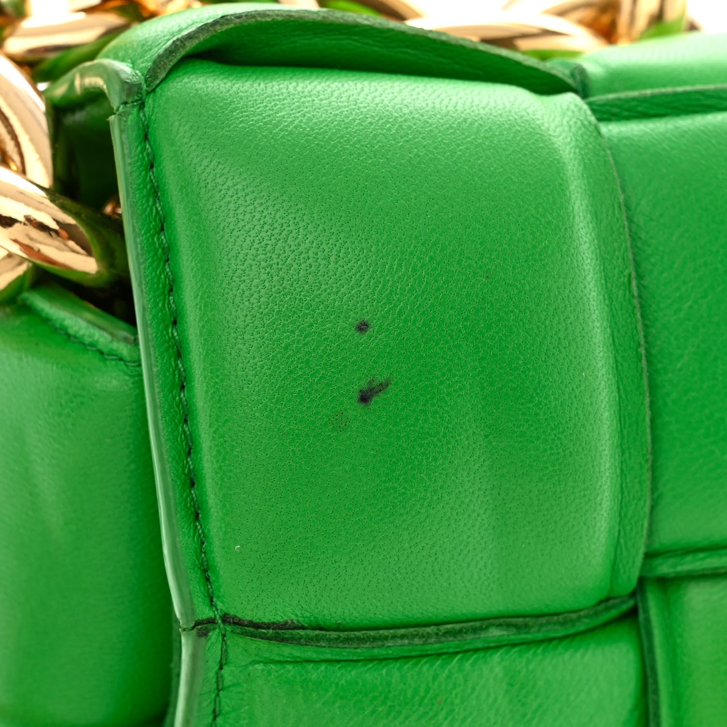 Bottega Veneta Lambskin Maxi Intreccio Padded Chain Cassette Crossbody Bag Grass 11 of 13