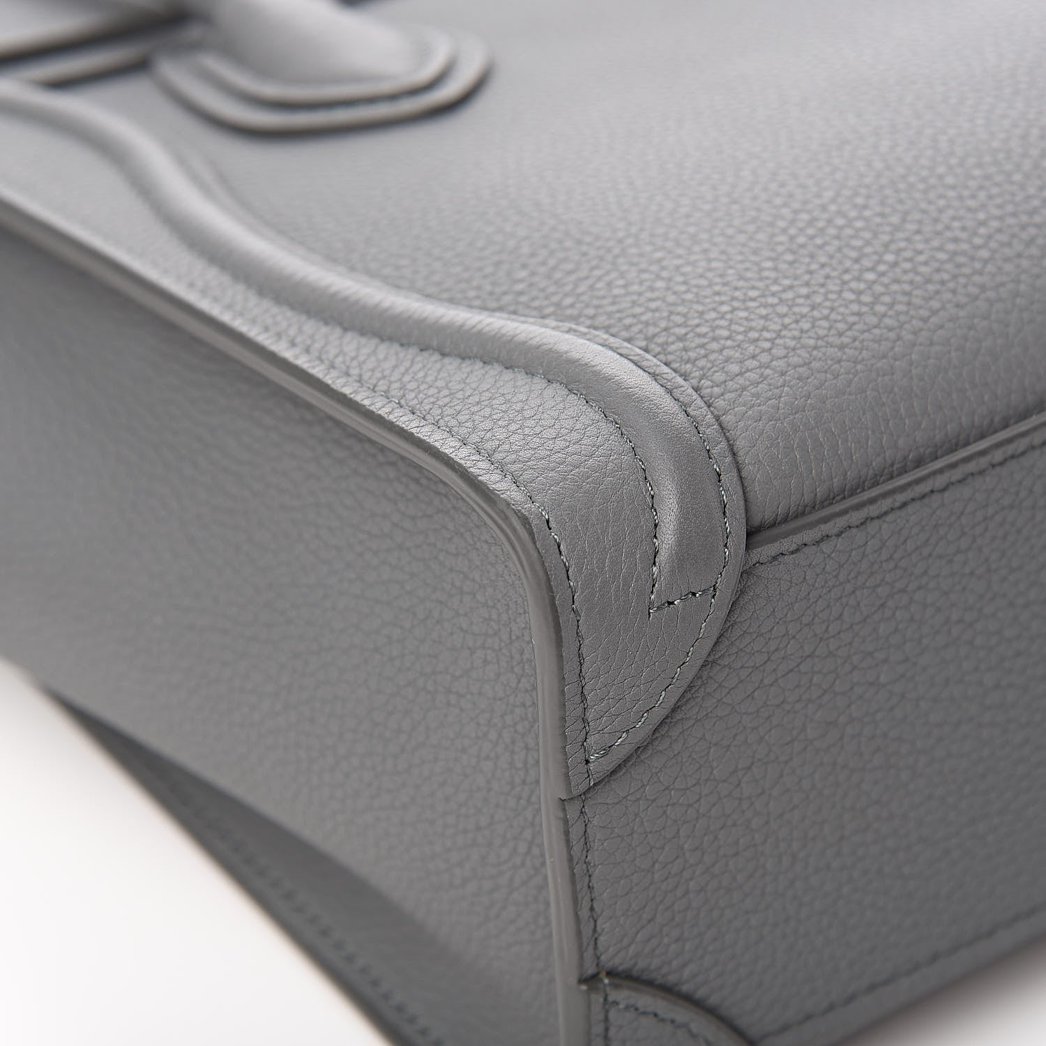 Celine Drummed Calfskin Nano Luggage Kohl 10 of 12