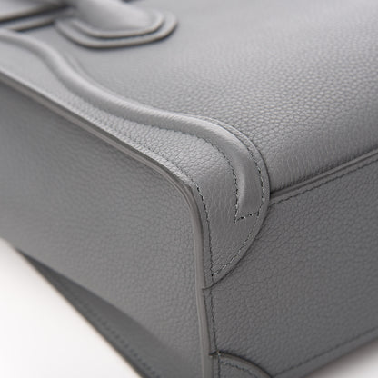 Celine Drummed Calfskin Nano Luggage Kohl 10 of 12