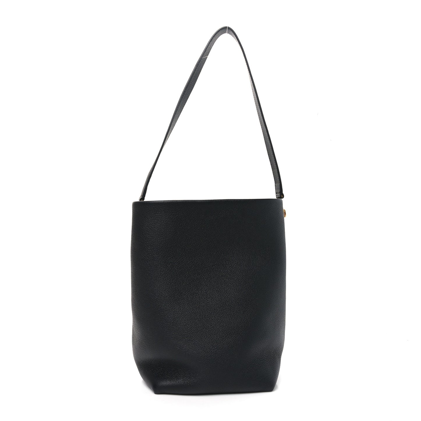 Grained Calfskin Medium N/S Hook Tote Black