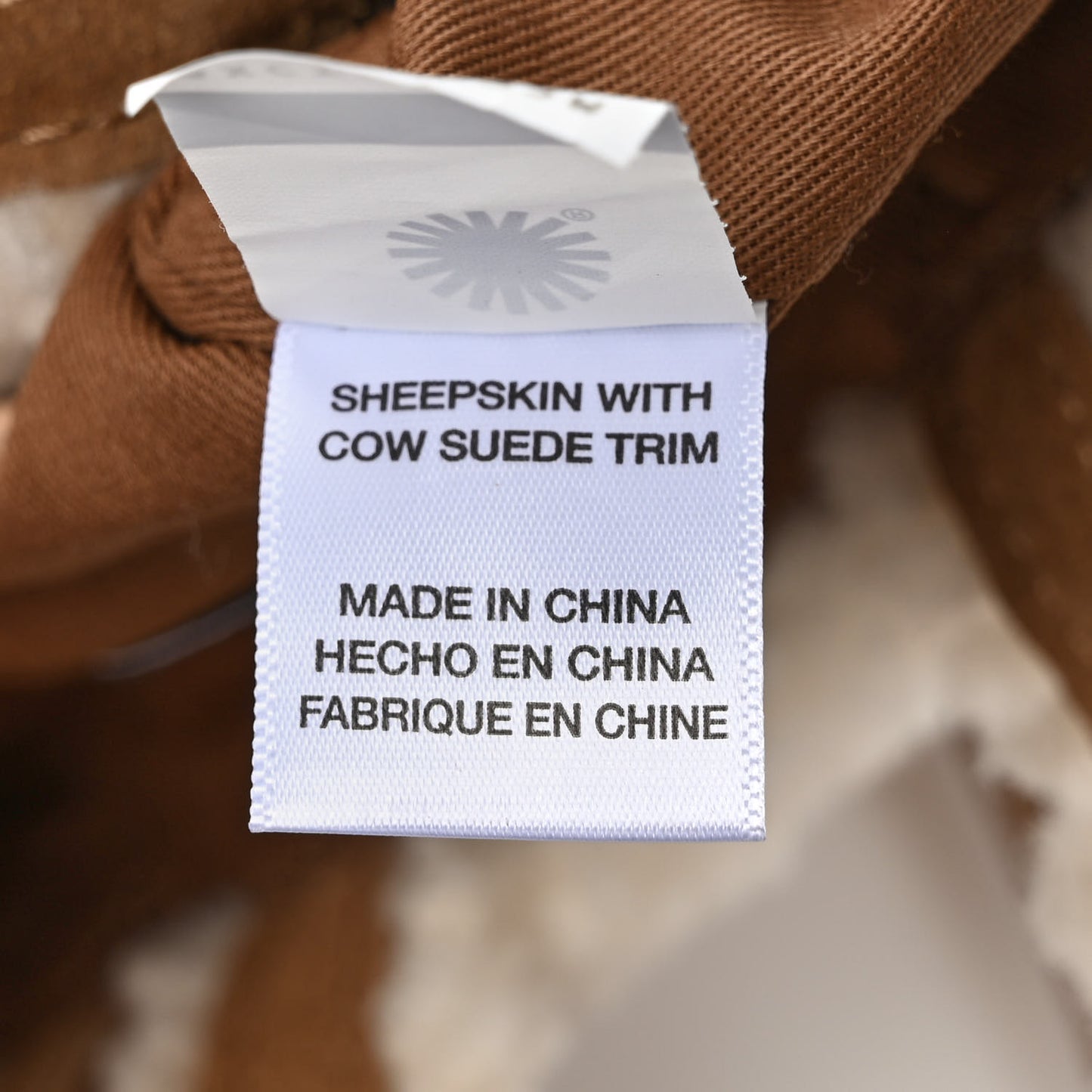 X UGG Suede Shearling Reverse Small Shopping Bag Natural