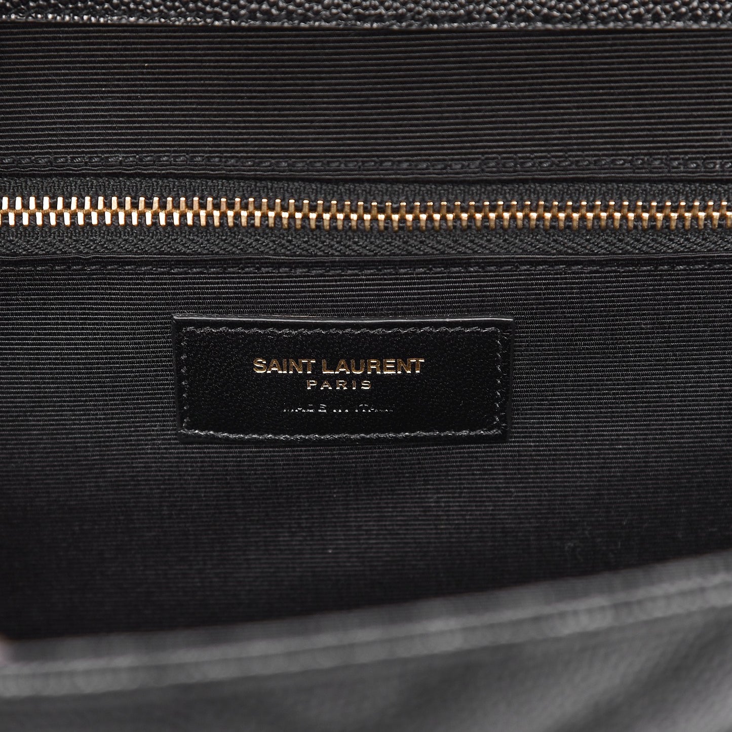 Grain De Poudre Matelasse Chevron Large Monogram Satchel Black