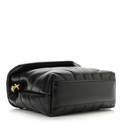 Saint Laurent Calfskin Y Quilted Monogram Toy Loulou Crossbody Bag Black 4 of 11
