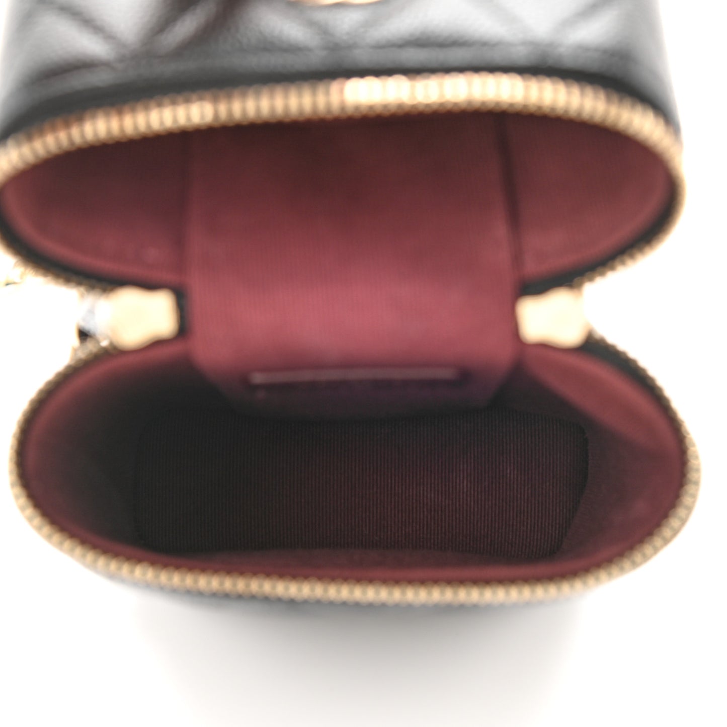 Caviar Quilted Phone Holder With Chain Black