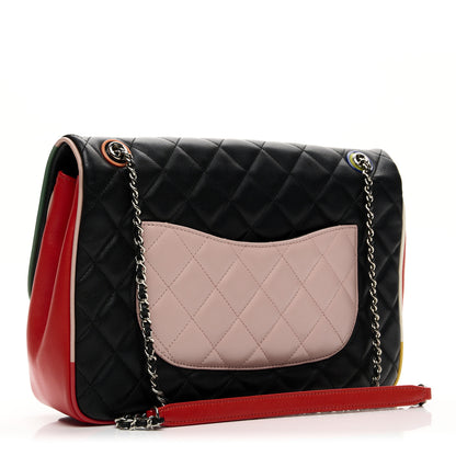 Chanel Lambskin Quilted Jumbo Cuba Color Flap Black 5 of 19