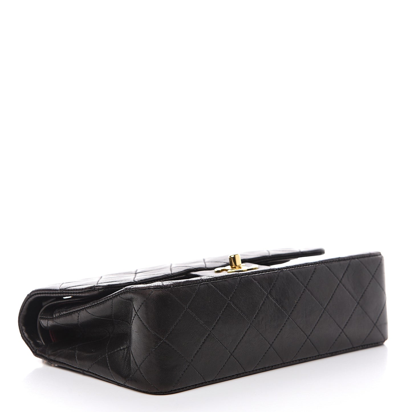 Lambskin Quilted Small Double Flap Black