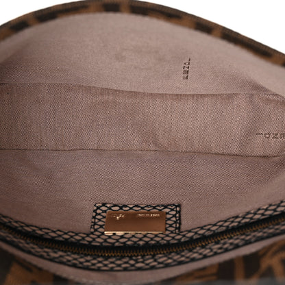 Fendi Zucca Snakeskin Studded Baguette Tobacco Multicolor 5 of 9