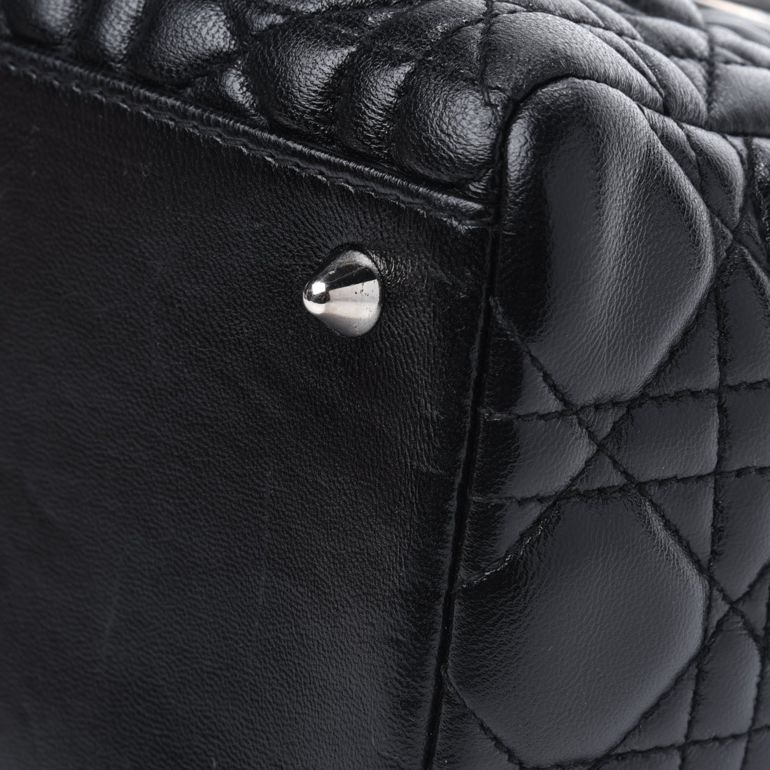 Christian Dior Lambskin Cannage Medium Lady Dior Black 10 of 14