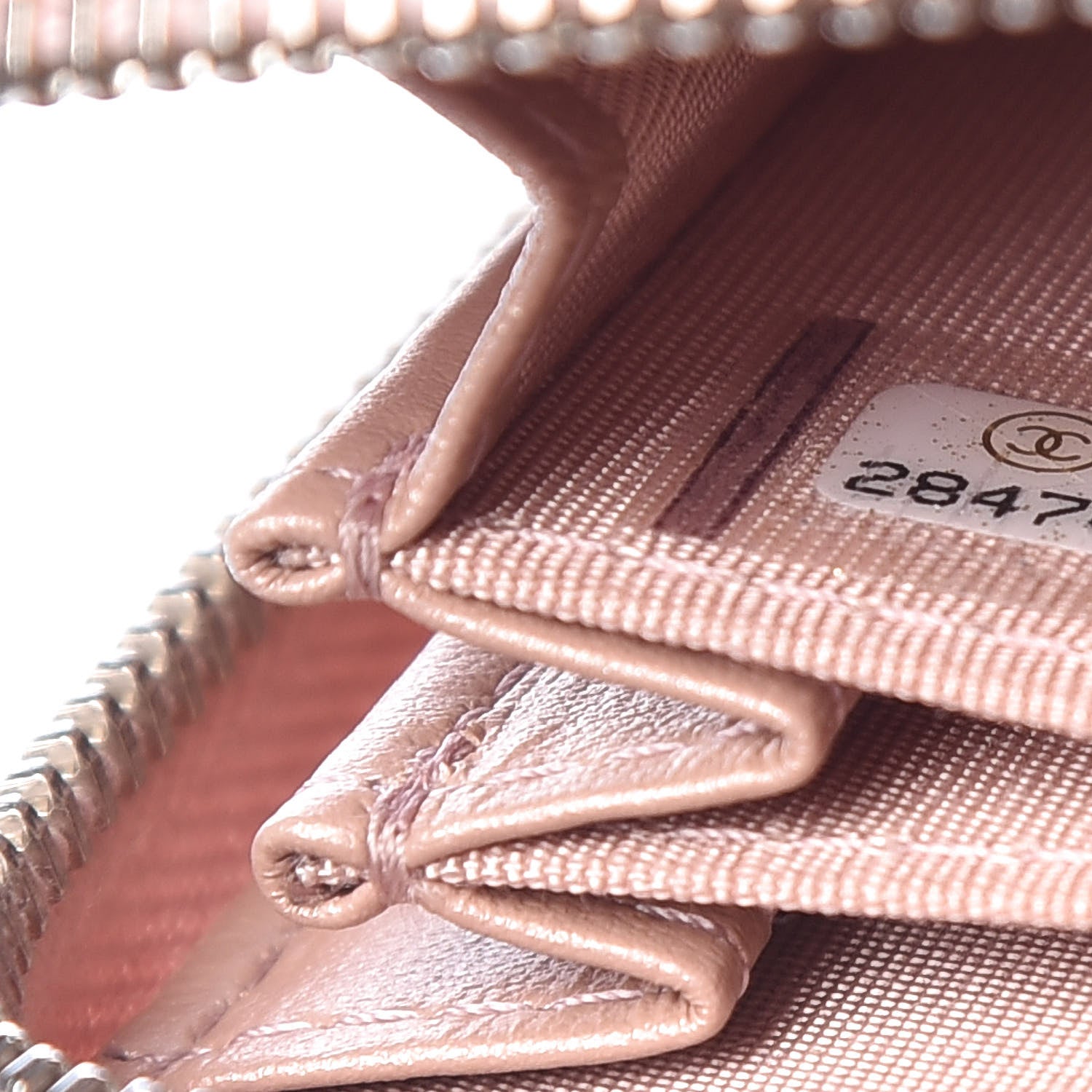 Chanel Goatskin Camellia Embossed Zip Coin Purse Pink 7 of 8