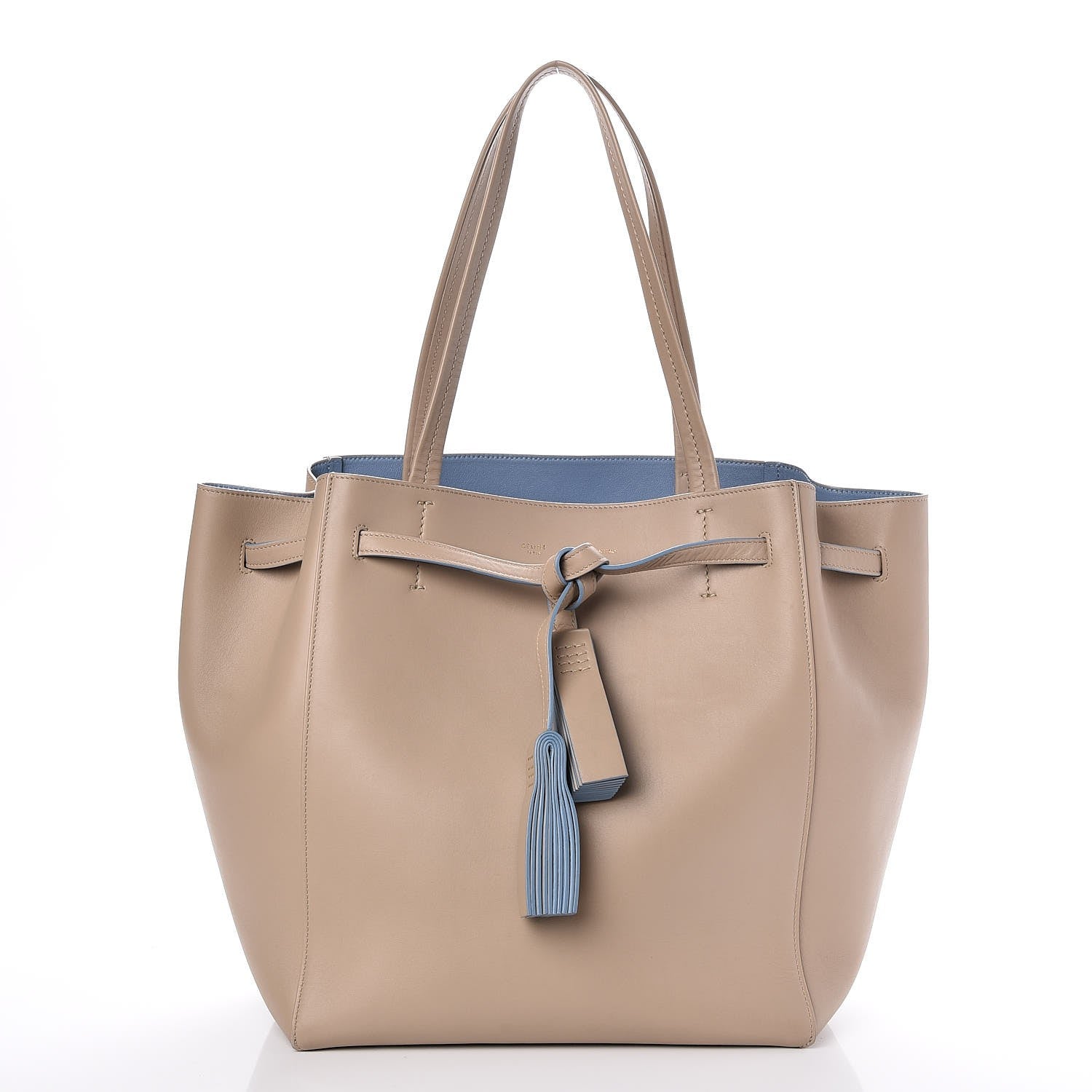 Celine Smooth Calfskin Small Tassel Cabas Phantom Beige 1 of 7