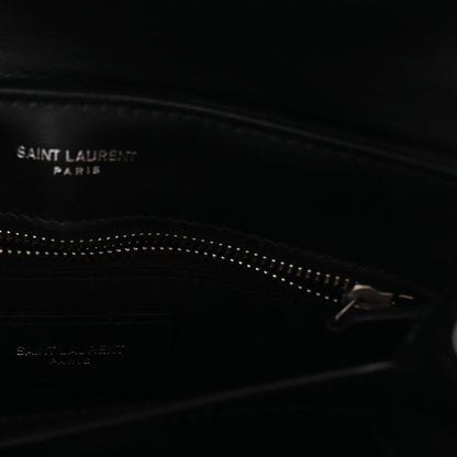 Saint Laurent Calfskin Y Quilted Monogram Toy Loulou Crossbody Bag Black 6 of 9