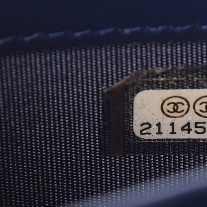 Chanel Lambskin Quilted Boy Wallet On Removable Chain WOC Navy Blue 8 of 13