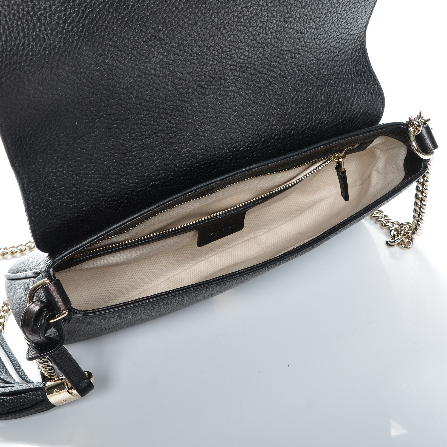 Gucci Pebbled Calfskin Medium Soho Flap Crossbody Black 5 of 7