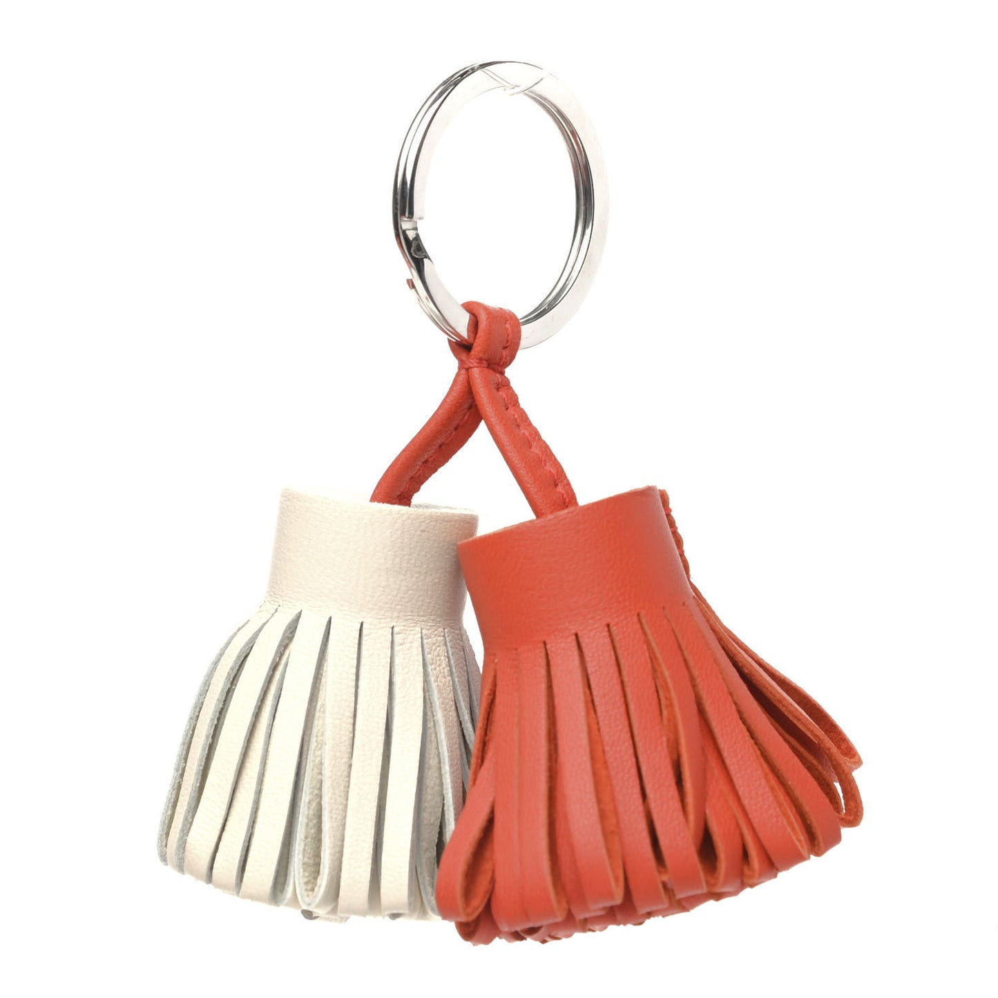 Lambskin Carmen Uno-Dos Key Holder Cornaline Craie