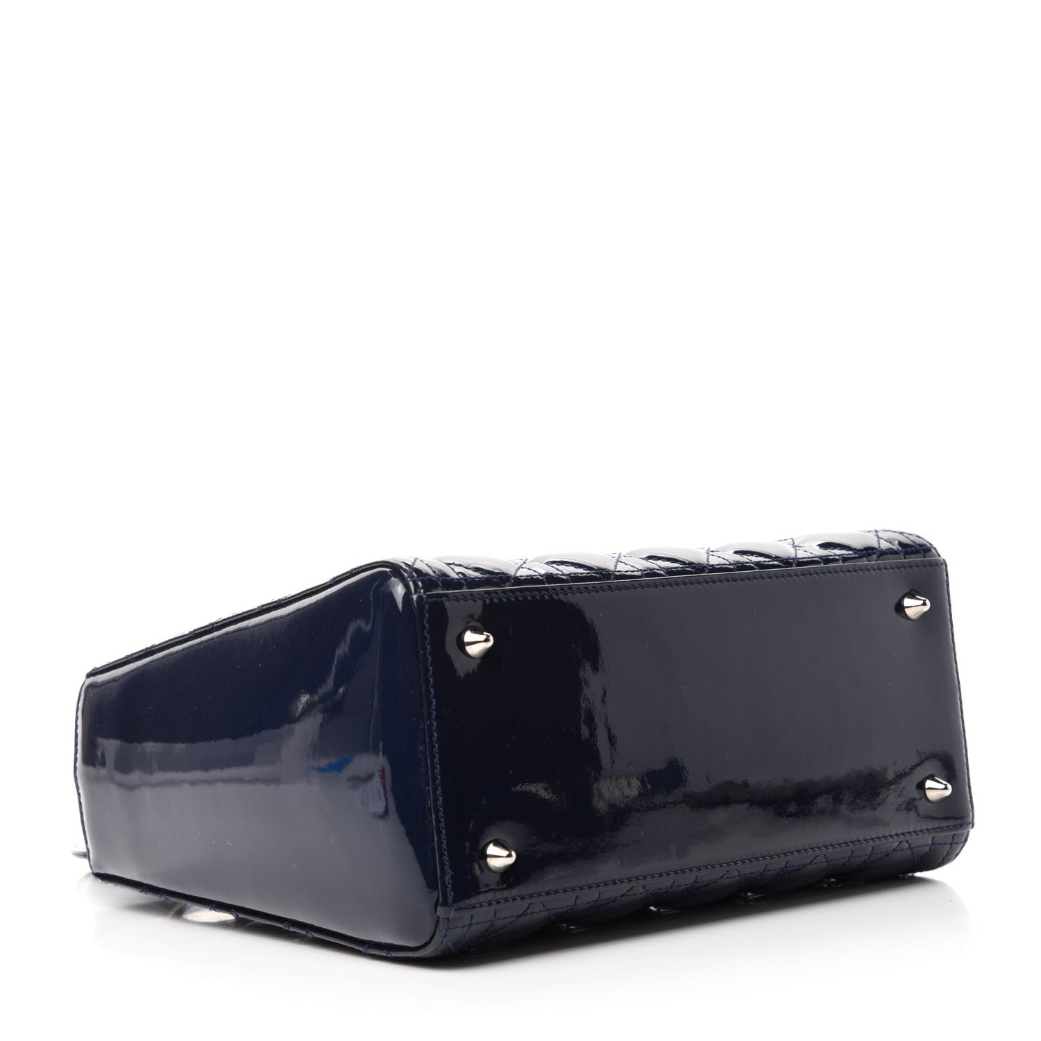 Christian Dior Patent Cannage Medium Lady Dior Navy Blue 4 of 12