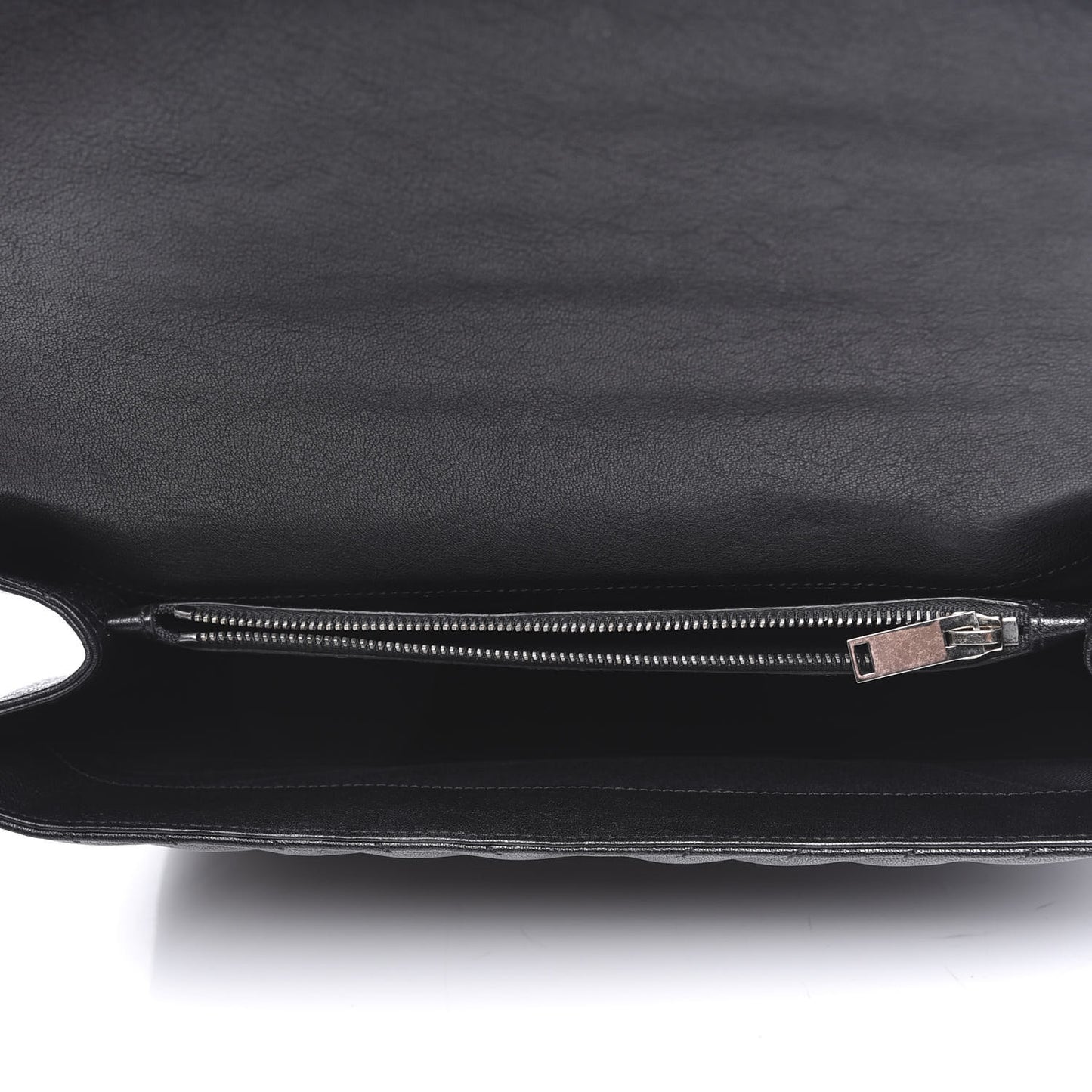 Sheepskin Matelasse Chevron Monogram Large College Satchel Black