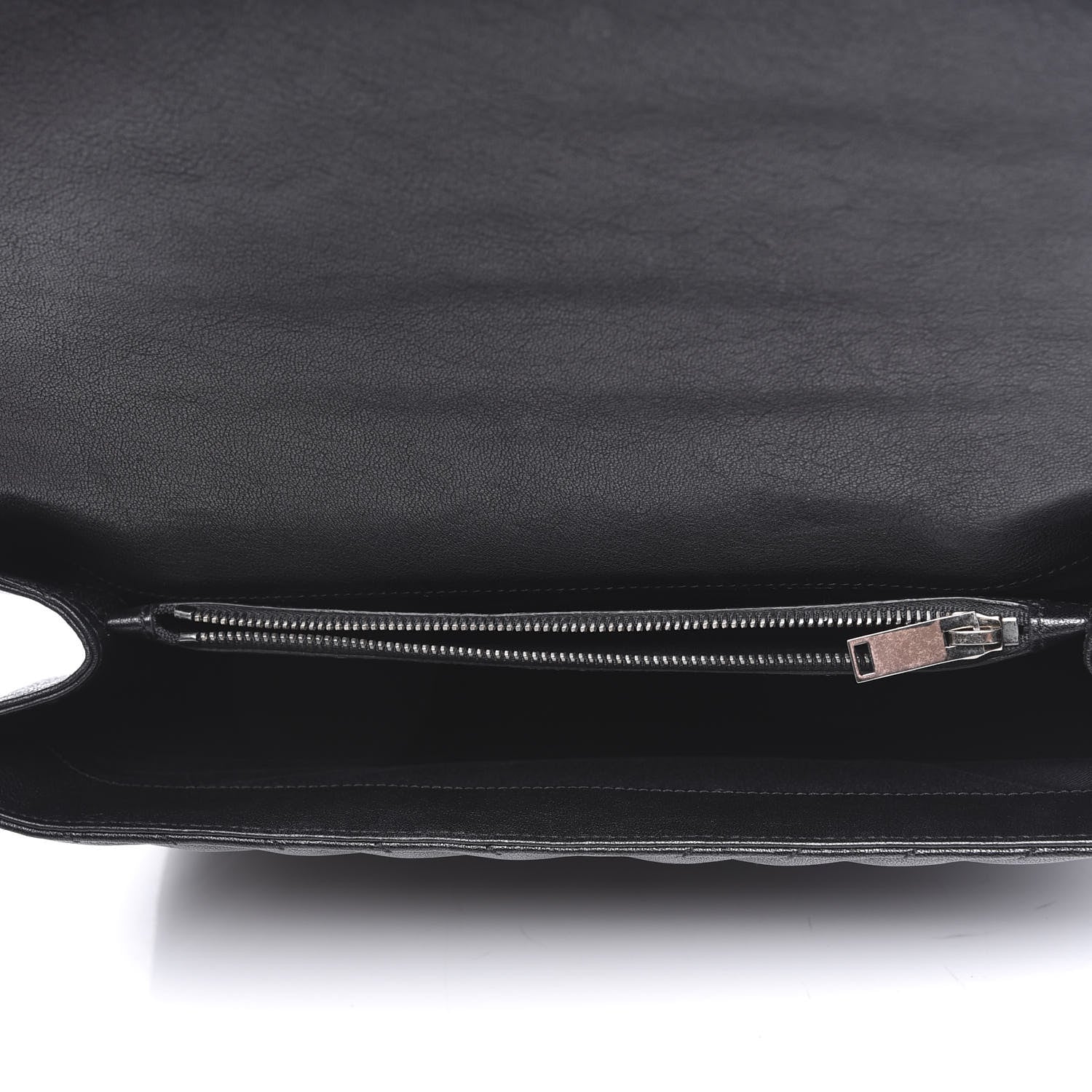 Saint Laurent Sheepskin Matelasse Chevron Monogram Large College Satchel Black 4 of 8