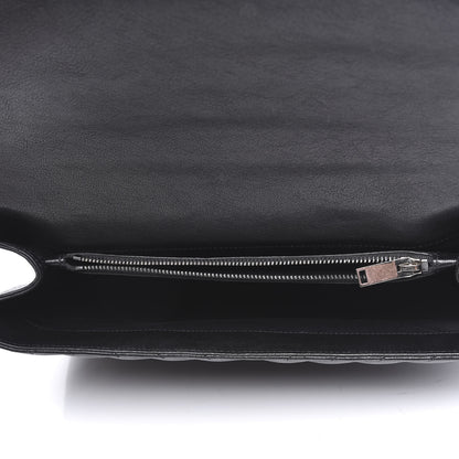 Saint Laurent Sheepskin Matelasse Chevron Monogram Large College Satchel Black 4 of 8