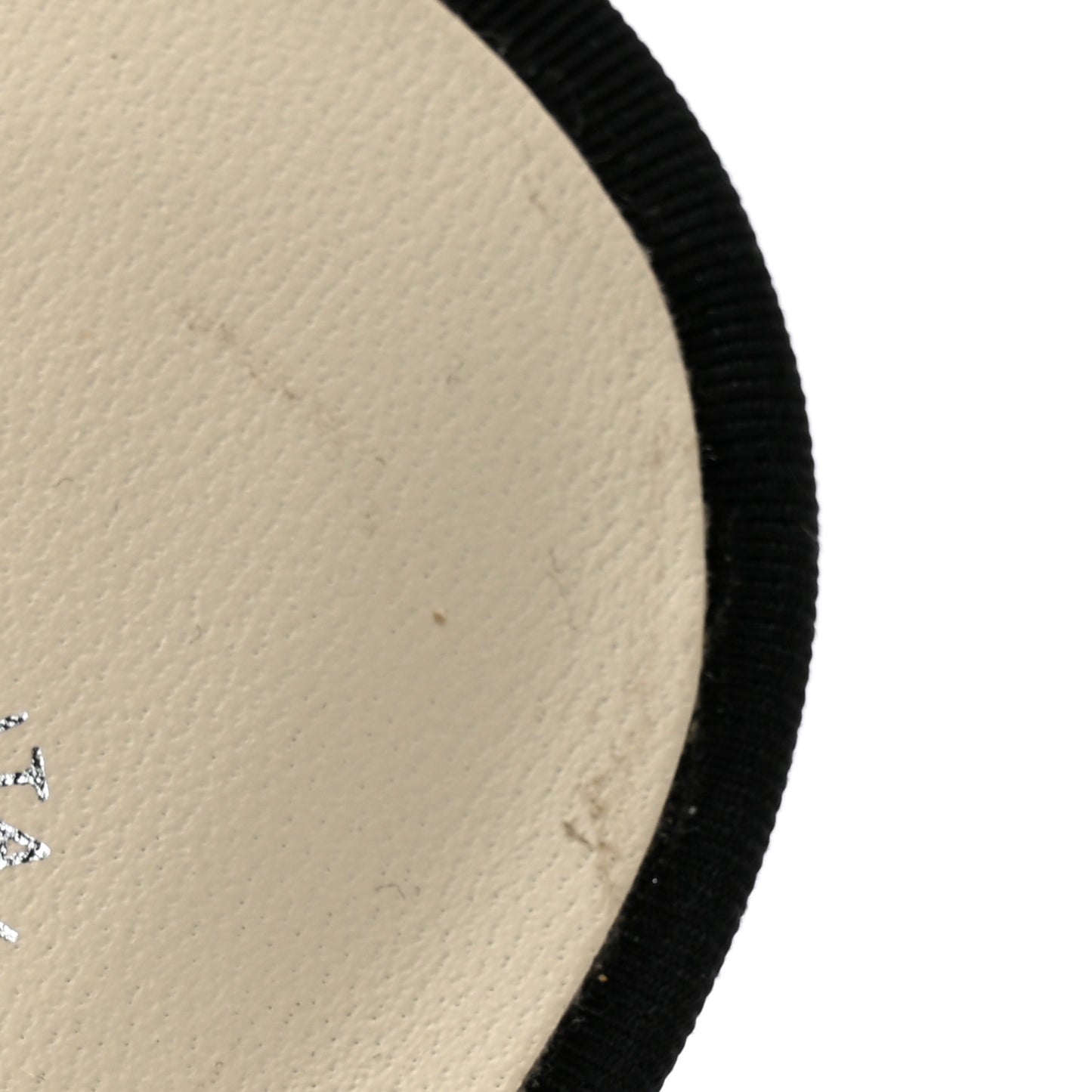 Patent Lambskin Grosgrain Cap Toe Pearl Mule 39 Ecru Black