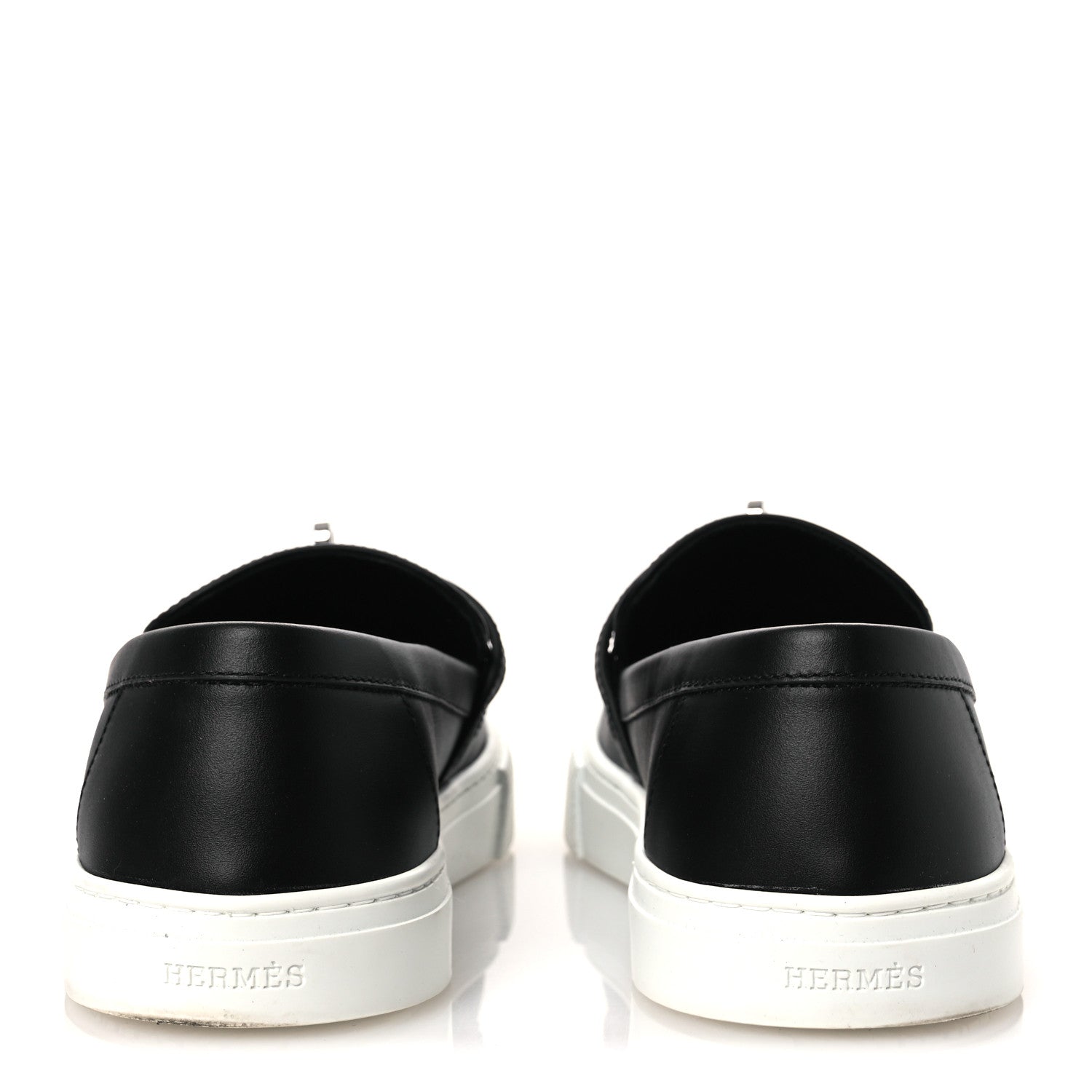 Hermes Calfskin Game Slip On Sneakers 39.5 Black 6 of 12