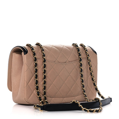 Chanel Caviar Quilted Small CC Filigree Flap Beige Black 3 of 13