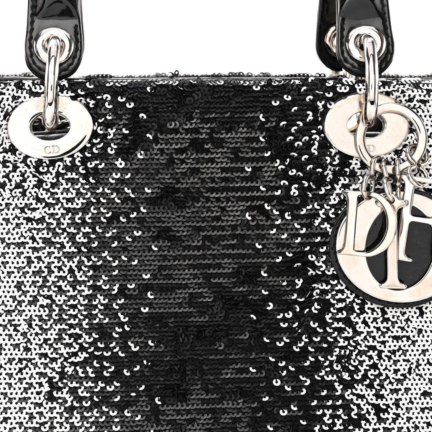Patent Sequin Medium Lady Dior Black Multicolor