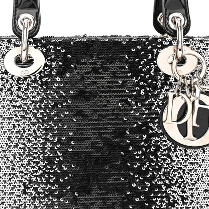 Christian Dior Patent Sequin Medium Lady Dior Black Multicolor 7 of 9