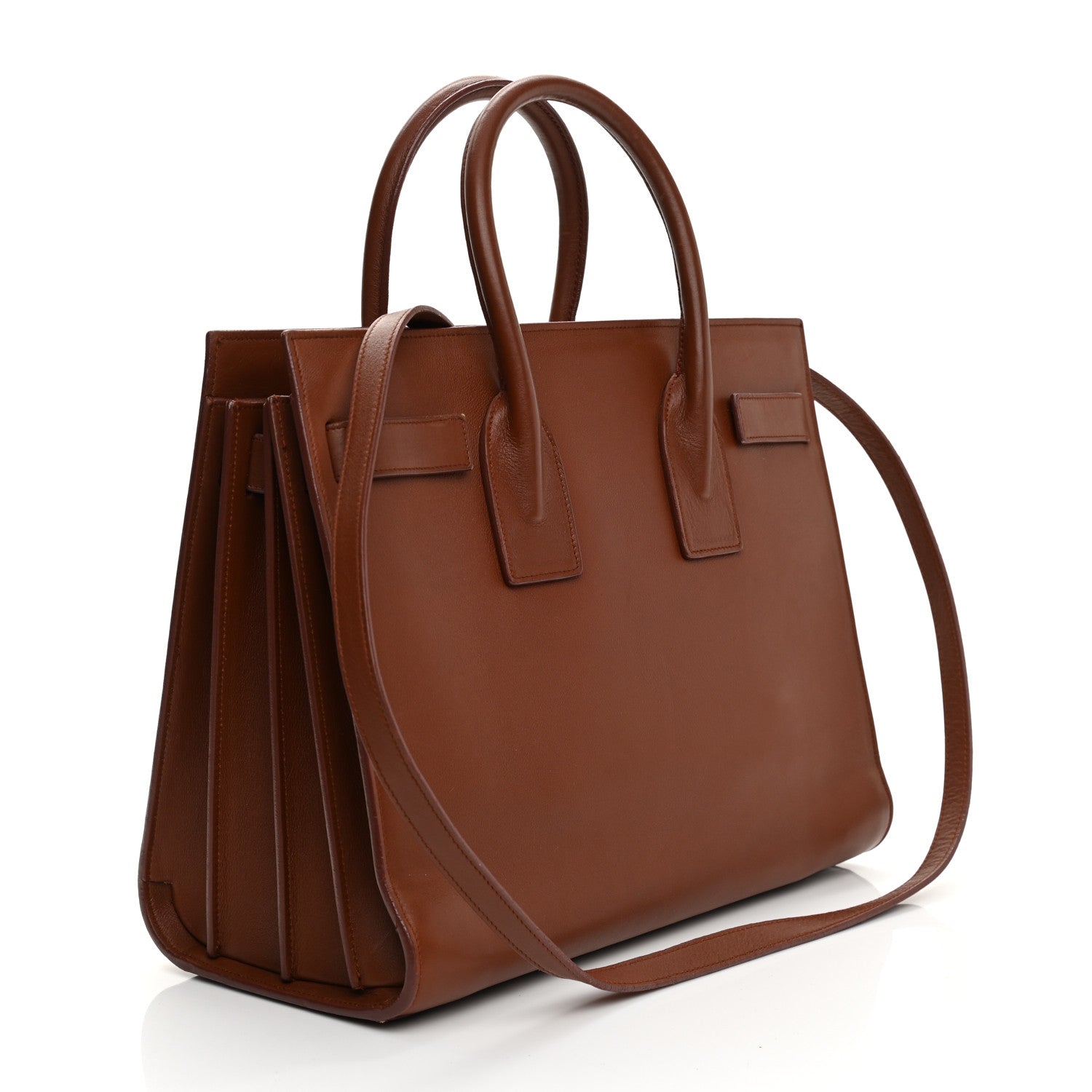 Saint Laurent Calfskin Small Sac de Jour Cognac 2 of 16