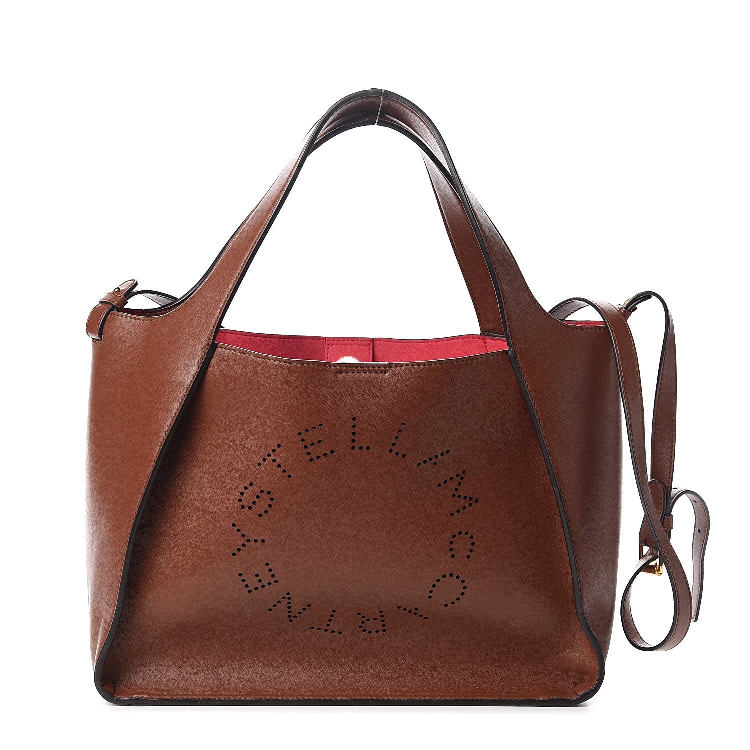 Stella McCartney Eco Alter Nappa Perforated Logo Satchel Cinnamon 2 of 9