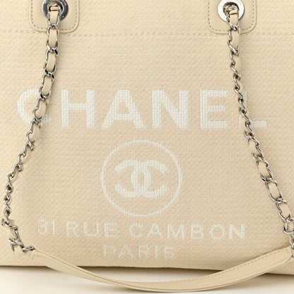 Chanel Mixed Fibers Small Deauville Tote White 9 of 11