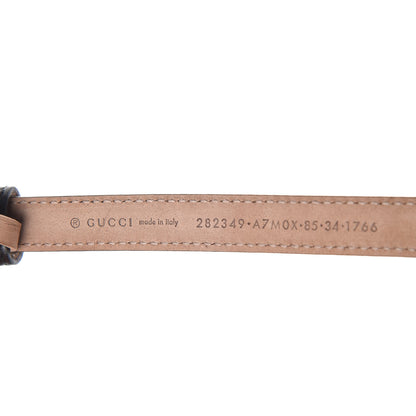Gucci Calfskin Horsebit Skinny Belt 85 34 Black 6 of 6