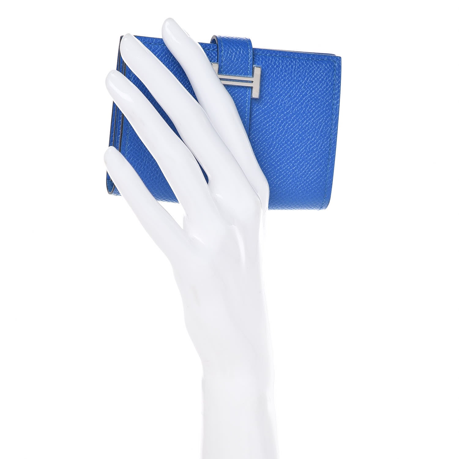 Hermes Epsom Bearn Card Holder Wallet Bleu Zellige 2 of 10