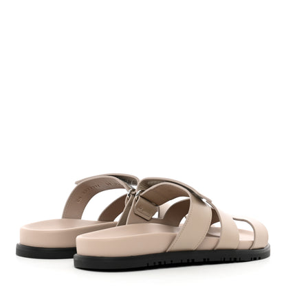 Hermes Calfskin Womens Chypre Sandals 38 Beige Mastic 4 of 9
