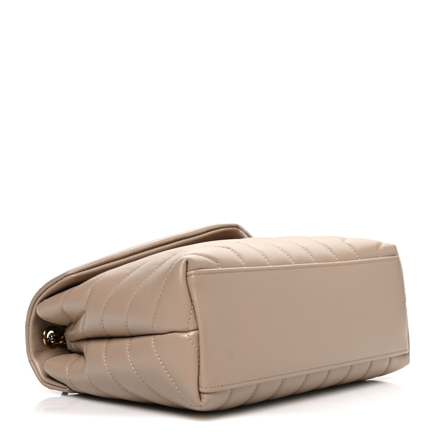 Saint Laurent Calfskin Y Quilted Monogram Small Loulou Chain Satchel Dark Beige 4 of 10