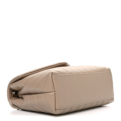 Saint Laurent Calfskin Y Quilted Monogram Small Loulou Chain Satchel Dark Beige 4 of 10