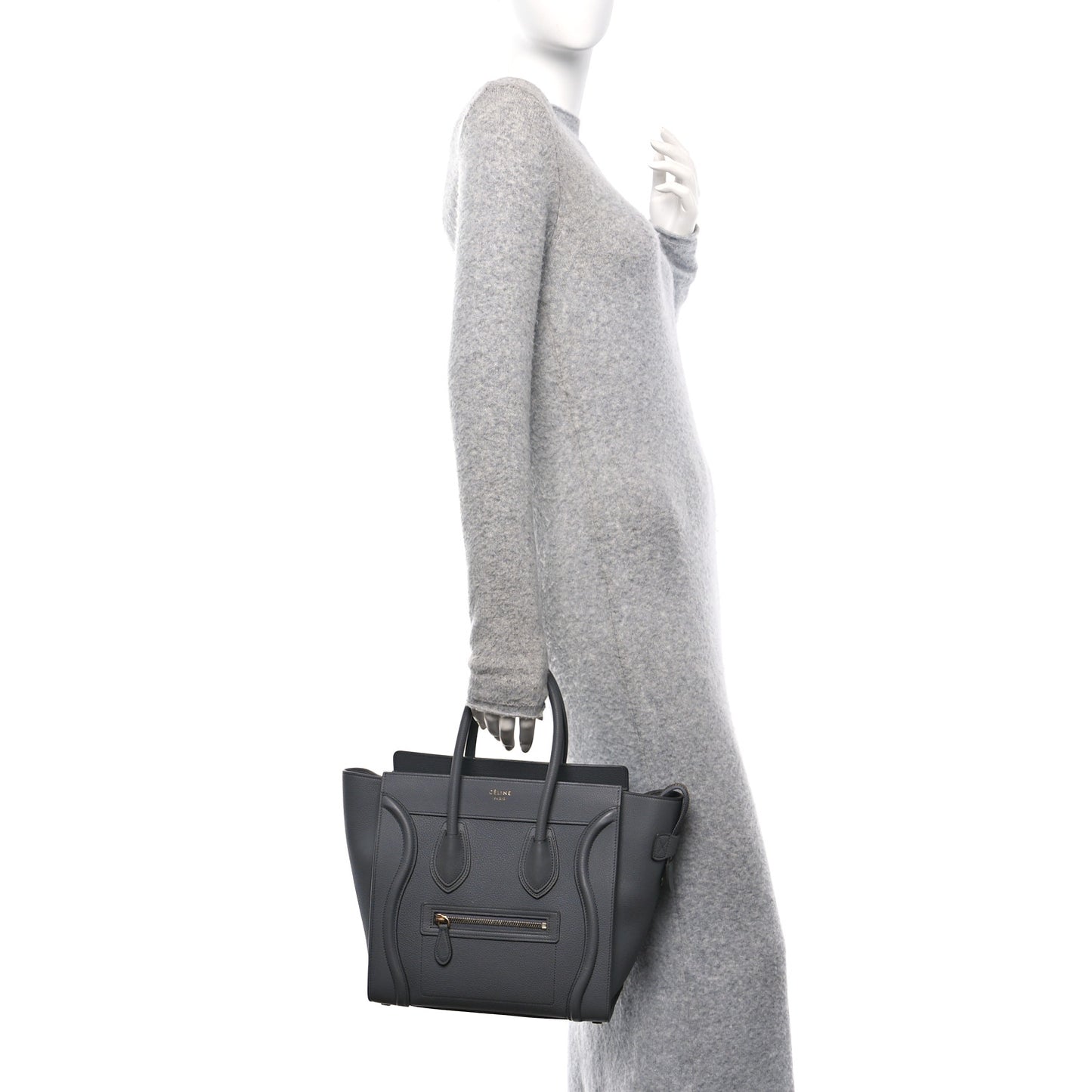 Baby Drummed Calfskin Micro Luggage Kohl