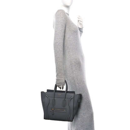Celine Baby Drummed Calfskin Micro Luggage Kohl 2 of 9