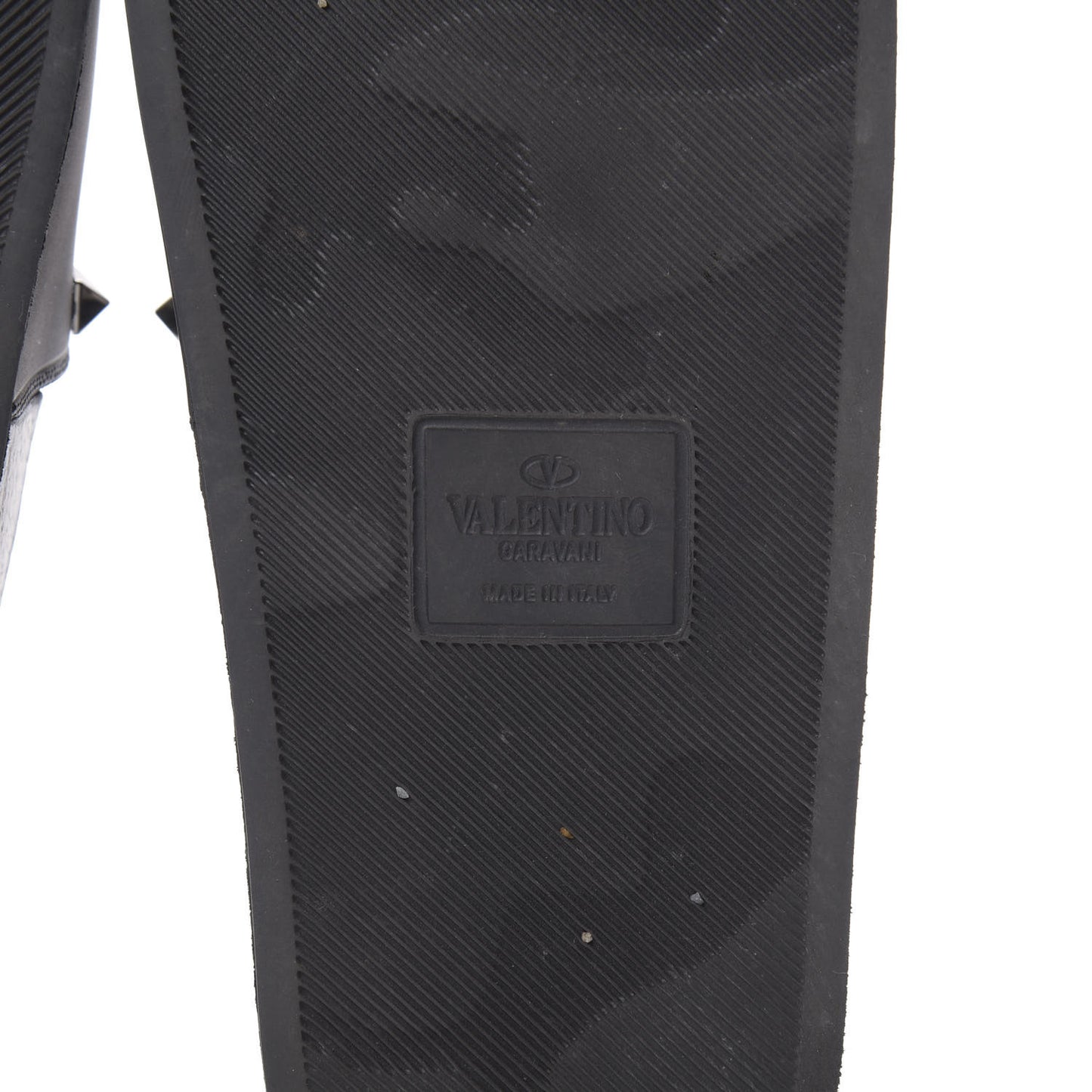 Rubber Rockstud Slide Sandals 38 Black