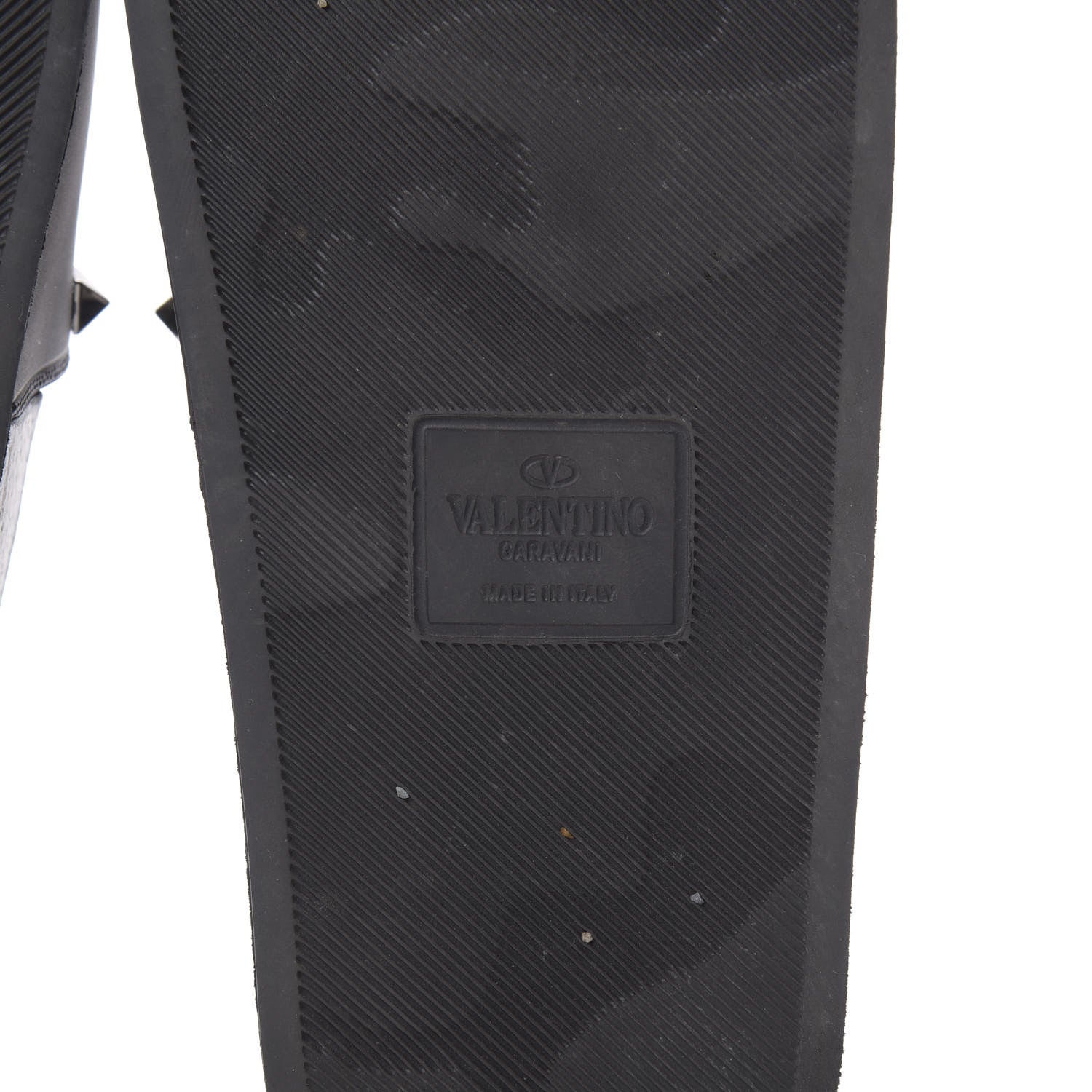 Valentino Garavani Rubber Rockstud Slide Sandals 38 Black 6 of 9