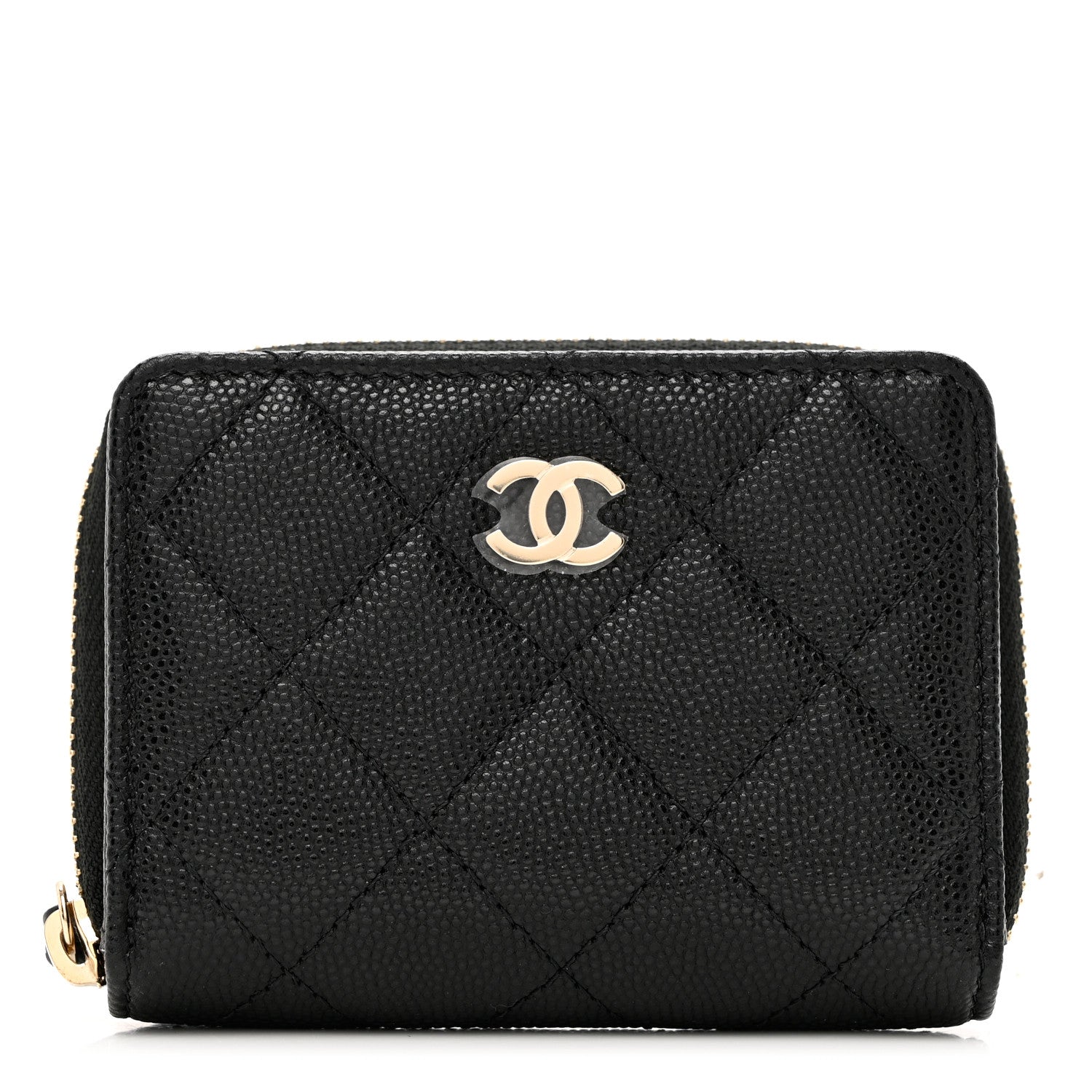 Chanel Caviar Quilted Compact Zipped Wallet Black 1 of 7