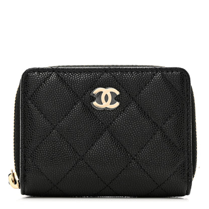 Chanel Caviar Quilted Compact Zipped Wallet Black 1 of 7